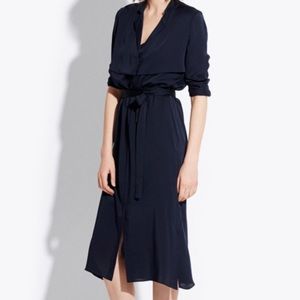 AYR silk navy trench dress, size medium